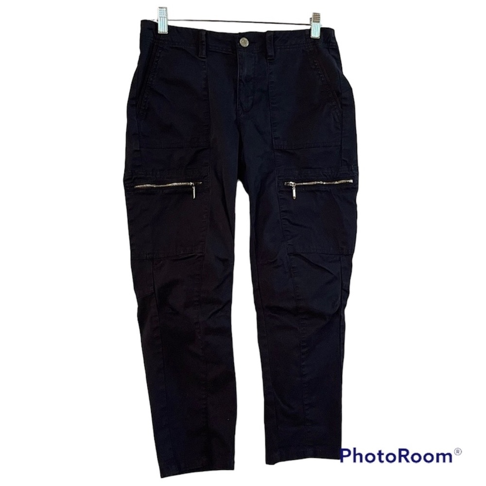 WHBM White House Black Market cropped capri pants 6S slim cut gold zipper